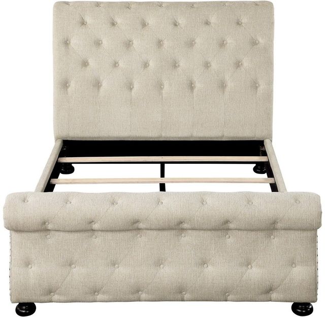 Mazin Furniture Crofton Beige Full Upholstered Sleigh Bed-2