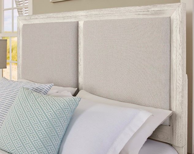 Artisan & Post by Vaughan-Bassett Pebble/Weathered White Queen Upholstered Panel Bed-2