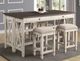 Bernards Waverly 5-Piece Antique White/Gray Wash Counter Set with Drop Leaf-1