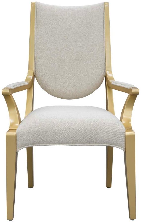 Michael Amini® Scotts Square Light Champagne Dining Arm Chair-1