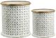 A & B Home 2-Piece Whitewash Side Table Set-0