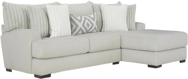 American Wholesale Furniture Cloud Heights 2-Piece Silver Right-Arm Facing Sectional and Chaise-0