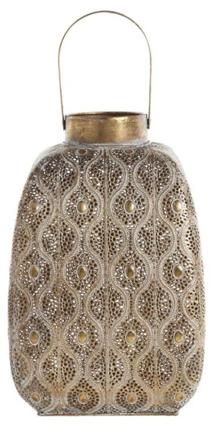 Deco Marche Gold Candle Lantern with Handle-1