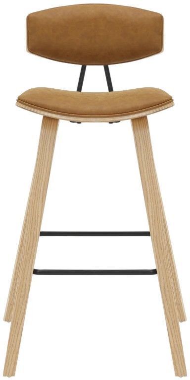Armen Living Fox Camel/Oak Barstool-2