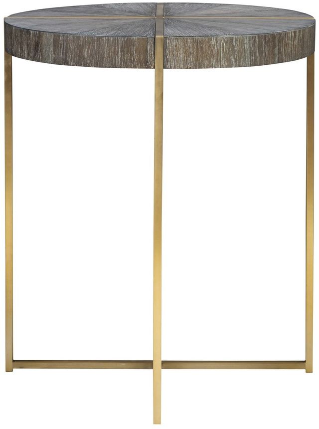 Uttermost® Taja Dark Walnut Accent Table with Brushed Brass Base-3