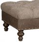 King Hickory Customizable Capitol Leather and Fabric Square Small Ottoman-1
