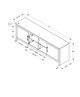 Monarch Specialties Inc. Rustic Grey 72" TV Stand with 2 Doors-2
