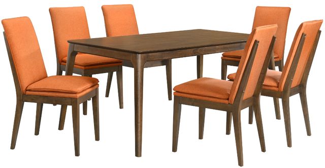 New Classic® Home Furnishings Maggie 7-Piece Terracotta/Walnut Dining Set-0