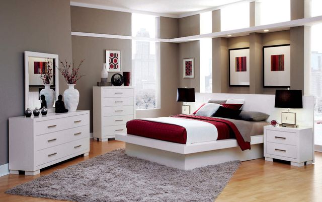 Coaster® Jessica 6-Piece White Queen Panel Bedroom Set with Nightstand Panels-7