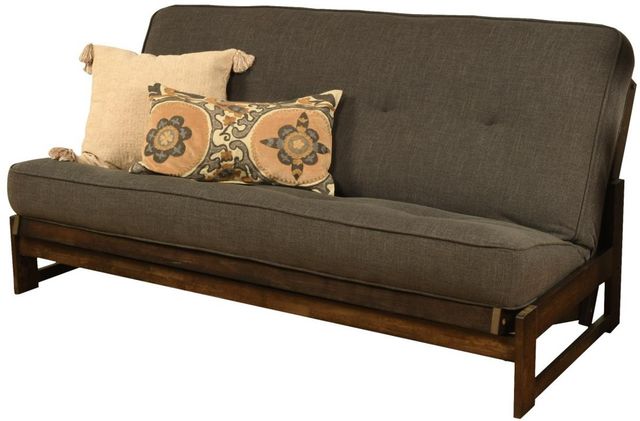 Kodiak Furniture Aspen Linen Charcoal/Reclaim Mocha Full Futon with Mattress-1