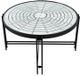 A & B Home Fernando Mirrored Top Coffee Table with Black Metal Frame -0