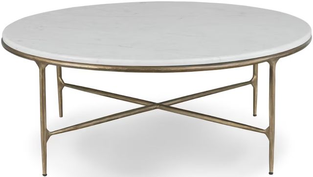 Bassett® Furniture Keswick Bronze/White Round Cocktail Table-1