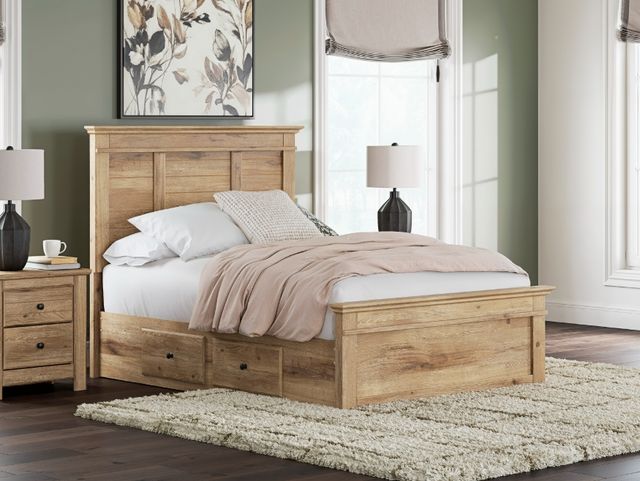 Signature Design by Ashley® Fenderport Tan 4-Drawer Full Panel Storage Bed-1
