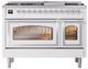Ilve® Nostalgie II Noblesse 48'' Custom RAL Color Pro Style Dual Fuel Range with Chrome Trim-1