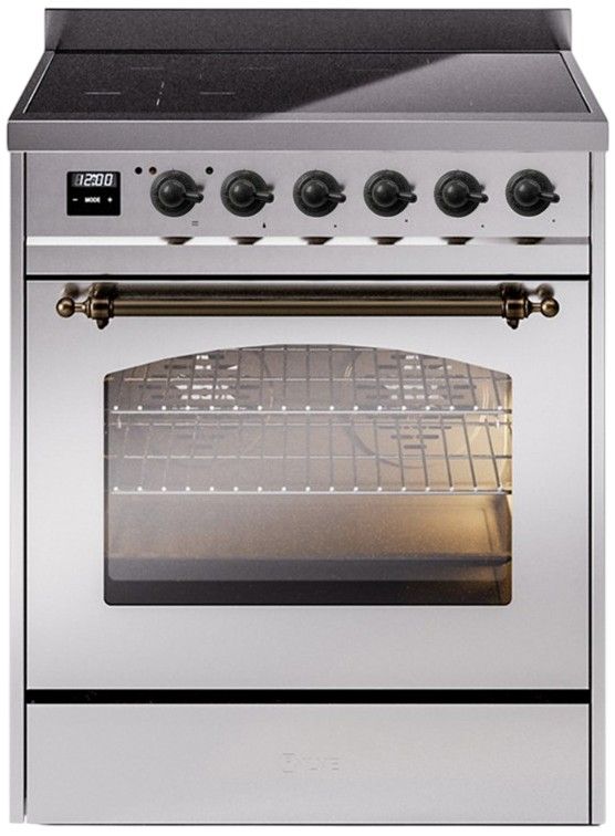 Ilve® Nostalgie II Series 30" Stainless Steel Pro Style Induction Range-0
