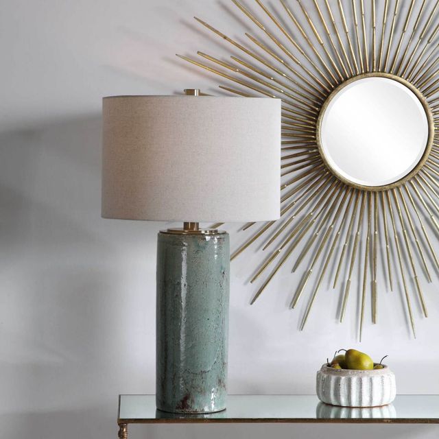 Uttermost® Callais Aqua Blue Glaze Table Lamp-1