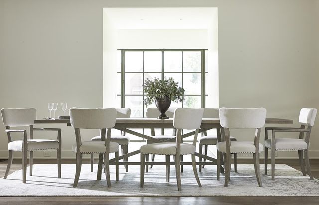 Bernhardt Albion Pewter/White Arm Chair-1