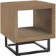 Hammary® Hidden Treasures Brown End Table with Black Metal Base-0