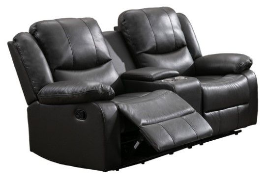 Mazin Furniture McLeod Gray Manual Reclining Loveseat-1