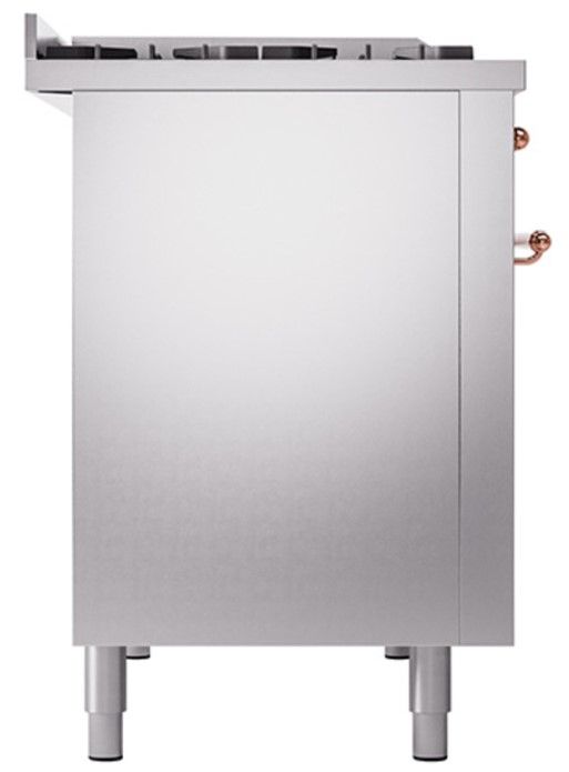 Ilve® Nostalgie II Noblesse 48'' Stainless Steel Pro Style Dual Fuel Range with Copper Trim-2