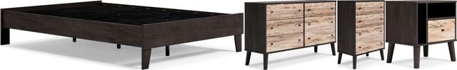 Signature Design by Ashley® Piperton 4-Piece Black Full Platform Bed Set-0