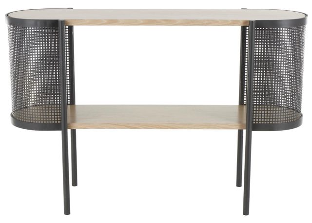 Deco Marche Light Brown Console Table with Black Base-1