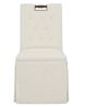 Fairfield® Customizable Entree Dining Pull Short Back Skirted Dining Chair with Tobacco Legs and Buttons-1