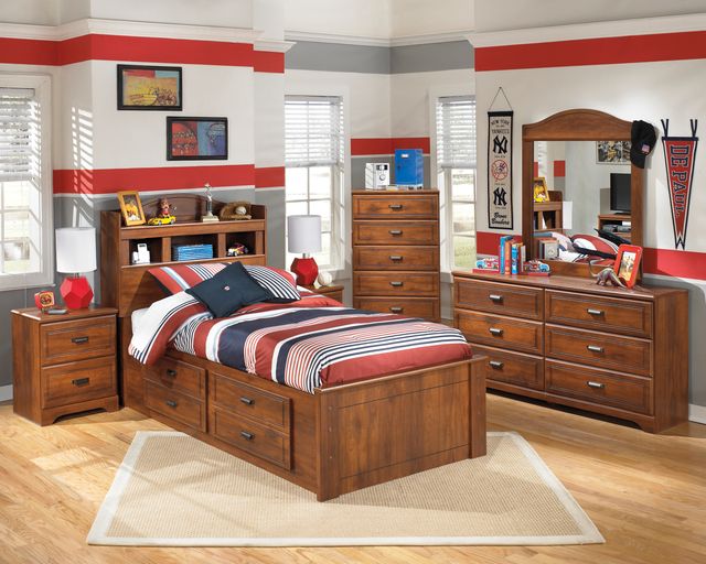 Signature Design by Ashley® Barchan 2-Piece Medium Brown Twin Bookcase Bed Set-3