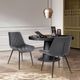 Armen Living Loralie 2-Piece Gray/Matte Black Dining Side Chair Set-1