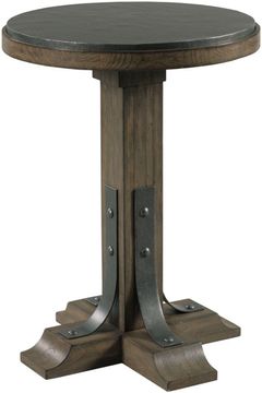 Kincaid® Acquisitions Connor Black Round Accent Table with Khaki Base