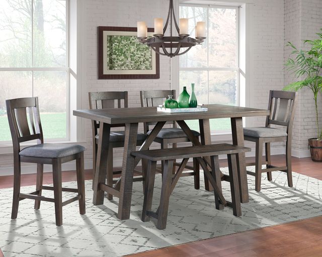 Elements International Cash Dark Gray Counter Side Chairs-1