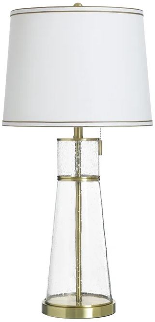 Stylecraft Clear Seeded and Antique Brass Table lamp-0