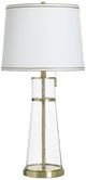 Stylecraft Clear Seeded and Antique Brass Table lamp-0