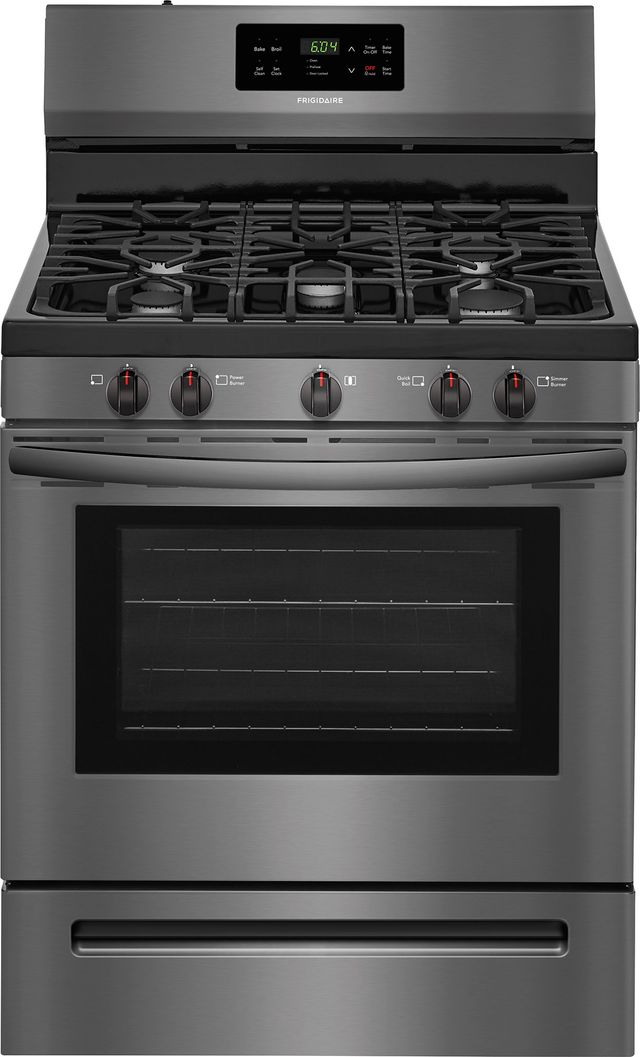 Frigidaire® 30" Black Stainless Steel Free Standing Gas Range-0
