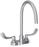 Elkay Chrome 4" Centerset Exposed Deck Laminar Flow Faucet with 8" Gooseneck Spout and 4" Wristblade Handles-0
