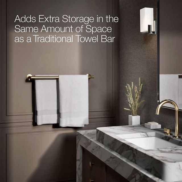 KOHLER® Components® Vibrant Brushed Nickel Double Towel Bar-2