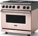 Viking® 7 Series 36" Blush Pro Style Dual Fuel Range with Griddle-3