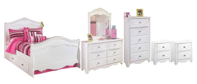 Signature Design by Ashley® Exquisite 6-Piece White Full Sleigh Bed Set-0