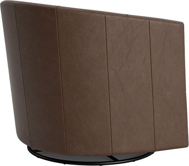 Bassett® Furniture Maxwell Toast Sierra Leather Barrel Back Swivel Glider-2
