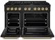 ZLINE Autograph Edition Paramount 48" Black Stainless Steel/Polished Gold Helix Handle Freestanding Double Oven Gas Range with 8 Burner Cooktop-1