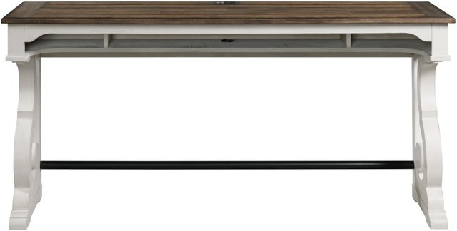 Intercon Drake French Oak Sofa Bar Table with Rustic Gray Base-2
