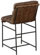 Fairfield® Luca Brown/Matte Black Leather Counter Stool-3