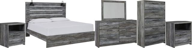Signature Design by Ashley® Baystorm 6-Piece Gray King Panel Bed Set-0