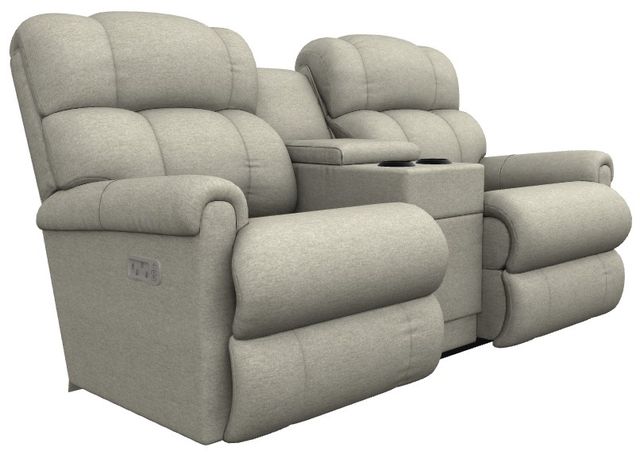 La-Z-Boy® Pinnacle Antique Power Wall Reclining Loveseat with Console and Headrest-0