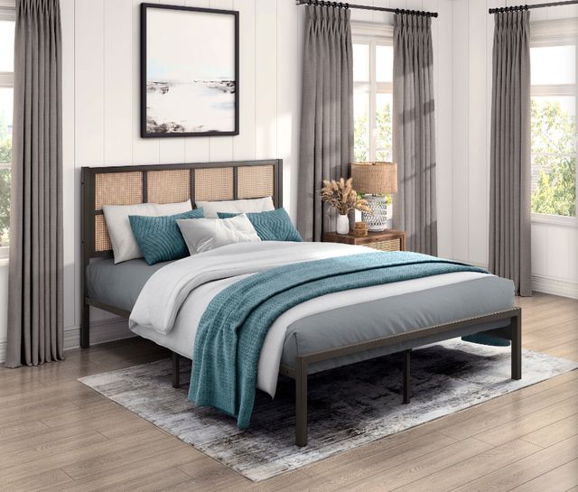 Homelegance® Sanibel Beige/Dark Bronze Queen Platform Bed-1