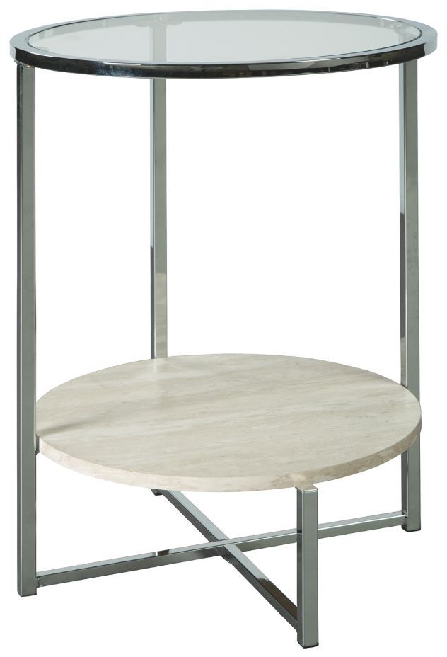 Signature Design by Ashley® Bodalli 2-Piece Ivory/Chrome Living Room Tables Set-2