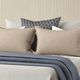 Bernards Luca Beige Pleated Upholstered Queen Panel Bed-1