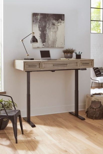 aspenhome® Zander Ancient Stone/Black 60" Lift Desk-2