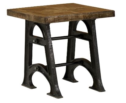 Jaipur Furniture Unwin Brown Lamp Tables with Black Metal Base-0