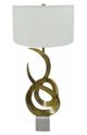 A & B Home Gold/White Aluminum Sculpture Table Lamp-1